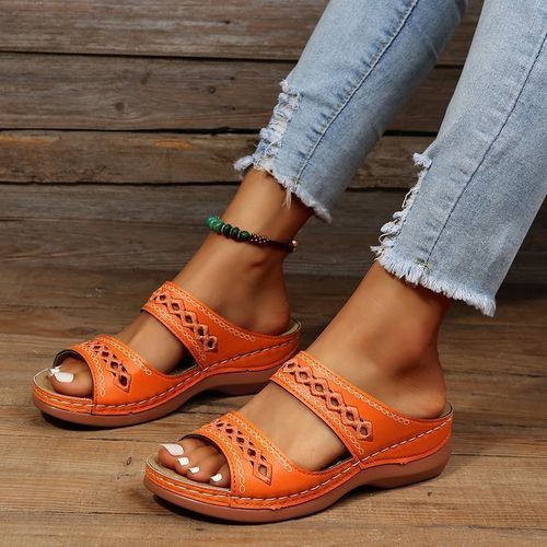 Retro Women Platform Sandals Causal Sandal(orange)