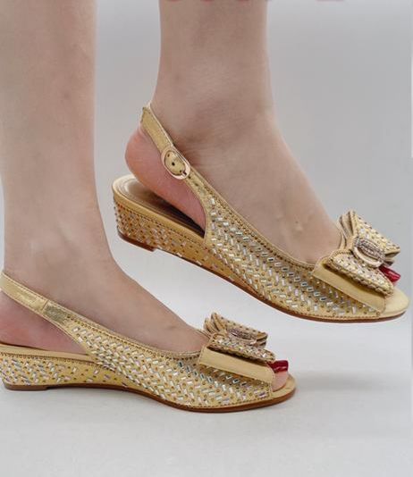 Beautiful Wedge Sandals For All Ladies-Gold