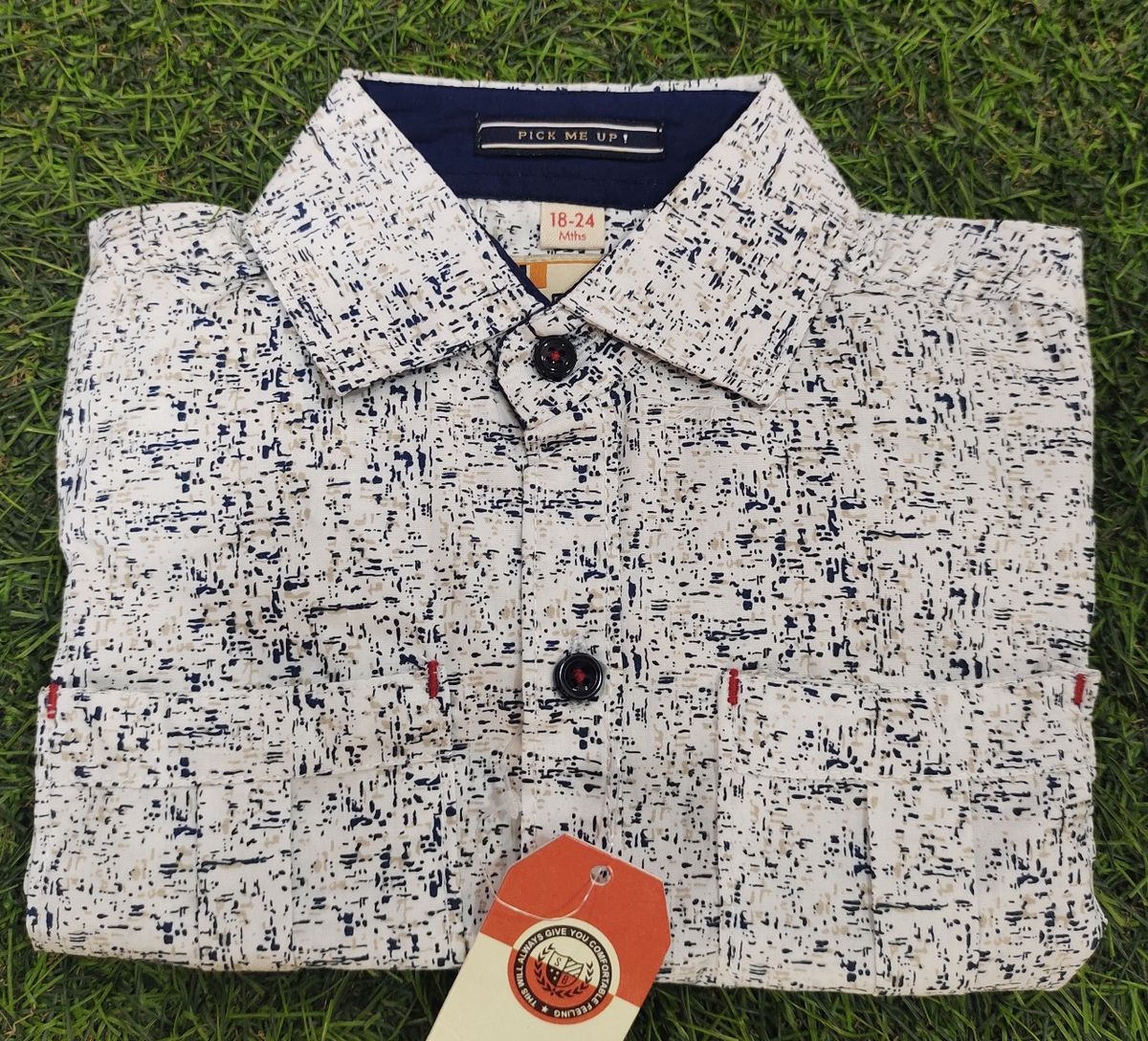 Baby Boy Button Down Long Sleeves Turn Up Shirt