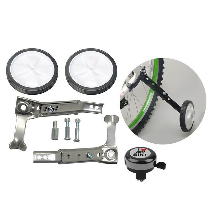 Children Bike Stabilizer Bicycle Training Wheel Mounted Kit Silver