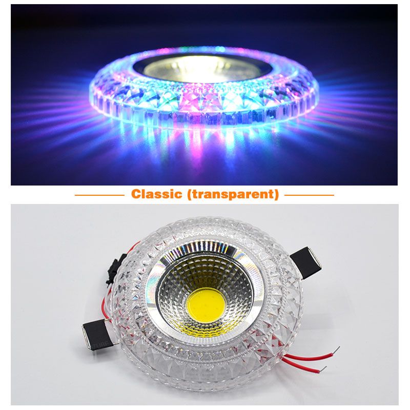 COB LED Downlight Colorful Panel Light RGB 3W 110V 220V