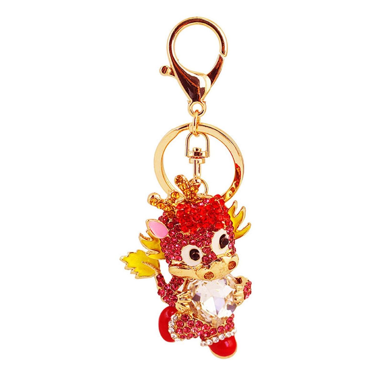 Shiny Rhinestone Keychain Sparkling Dragon Keychain Stylish for Car Dragon