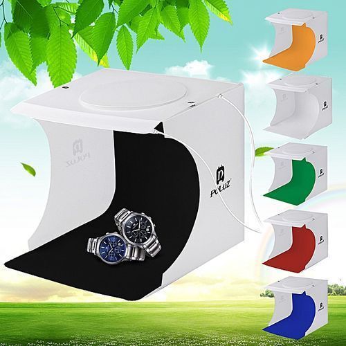 PULUZ LED Light Studio Photography Light Box Lighting Tent 5 Backdrop