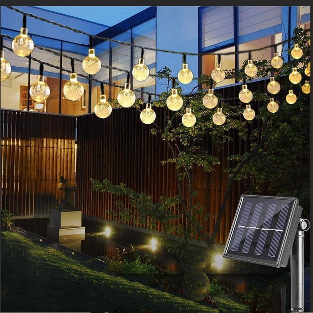 Solar String Light 20 50 LED Crystal Ball Waterproof Lights