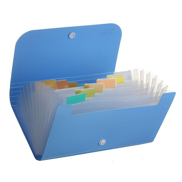 File Document Bag Pouch Bills Receipts Folder Card Holder Organizer Fastener Blue Powder Blue