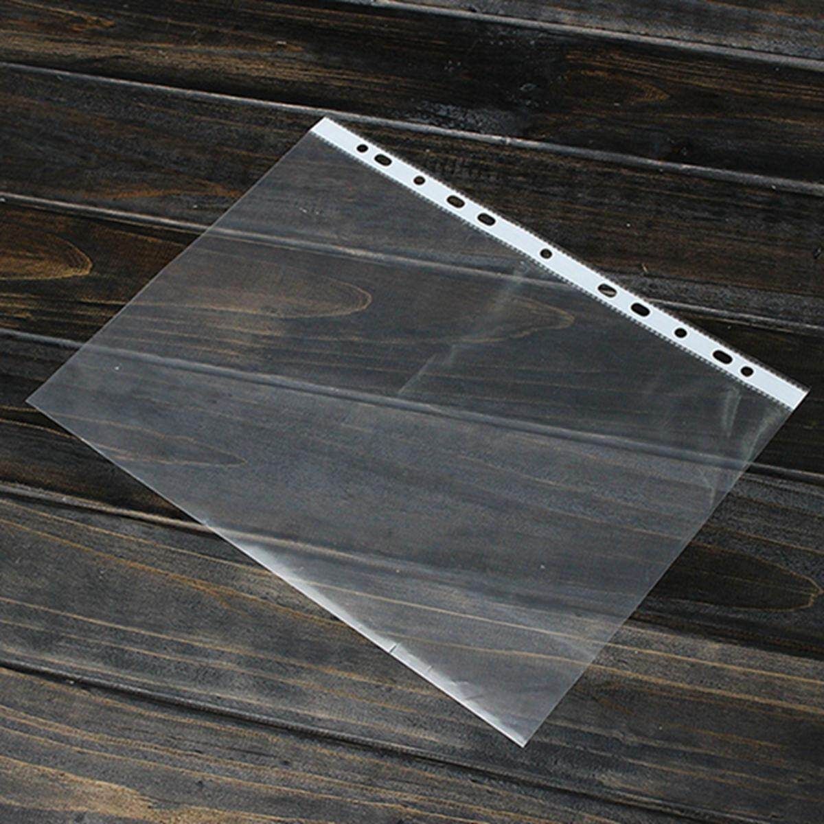 500PCS A4 Clear Plastic Punched Punch Pockets Folders Filing Wallets Sleeves Bag 0.03mm Thickness 3C(0.03mm)