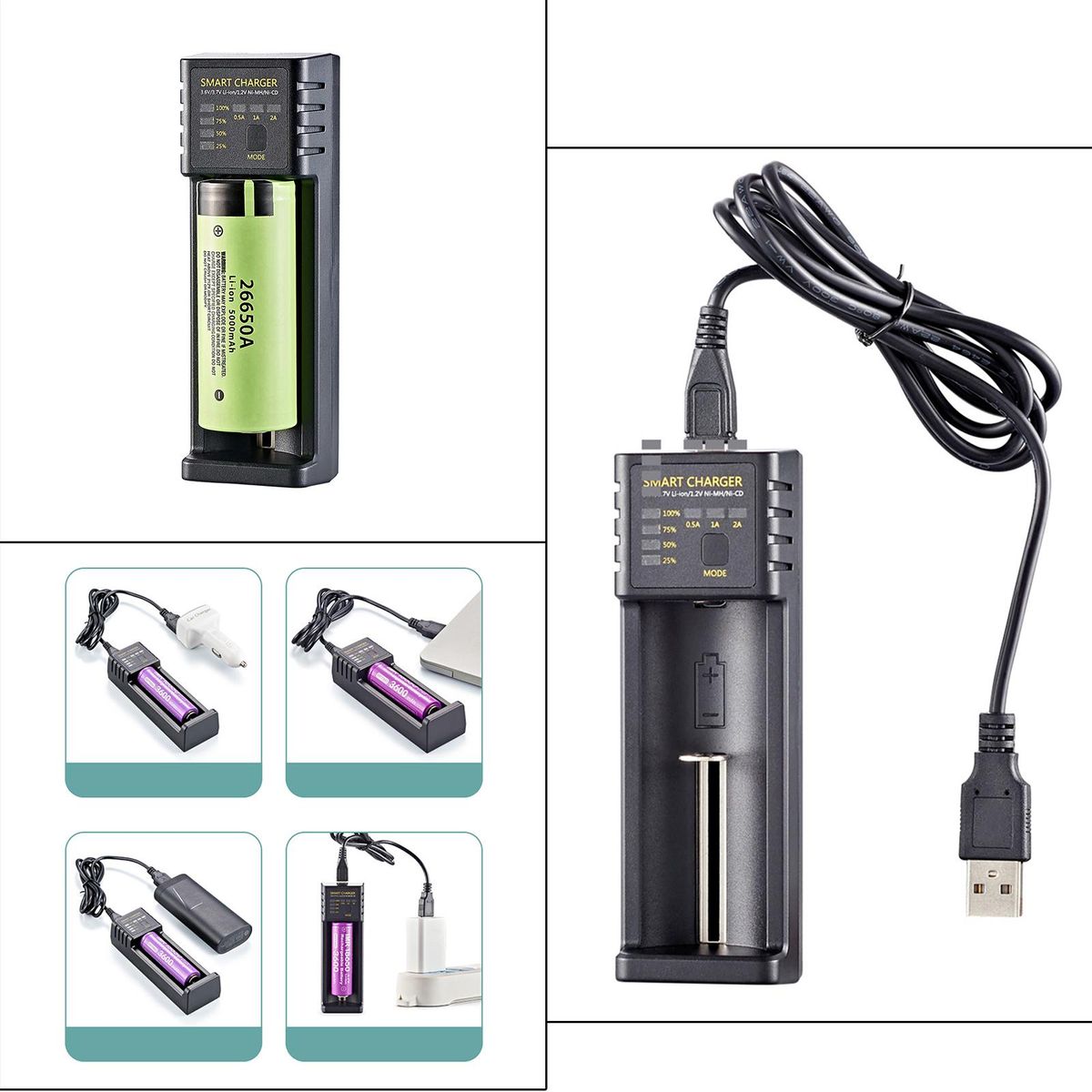 Universal 18650 Battery Charger 3.6V/3.7V Li-Ion Battery Lithium