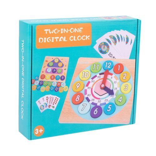 Two-in-one Wooden Montessori Teaching Digital Clock