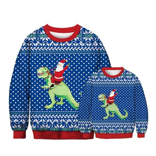 Parent Child Dinosaur Long Sleeve Sweater---ParentBFT035-TWYA004