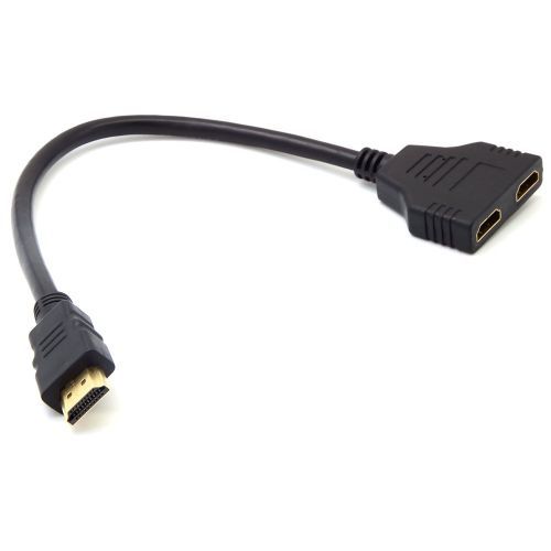 1080P HDMI Port Male To 2 Female 1 In Out Splitter Cable Adapter Converter Black