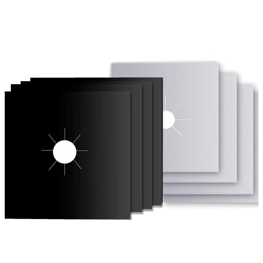 8Pcs Gas Hob Range Protectors Stovetop Burner Protector Liner Cover Cleaners Cooker Covers Reusable Gas Stove Mats