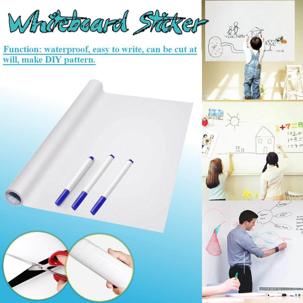 Self-adhesive Whiteboard Sticker Waterproof Movable Kid Erasable Roll Up Reusable Message Board 60x200CM