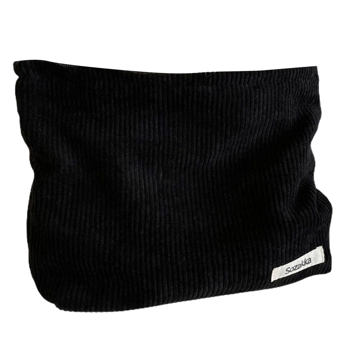 Coin Purse Women Portable Corduroy Makeup Organizer Black