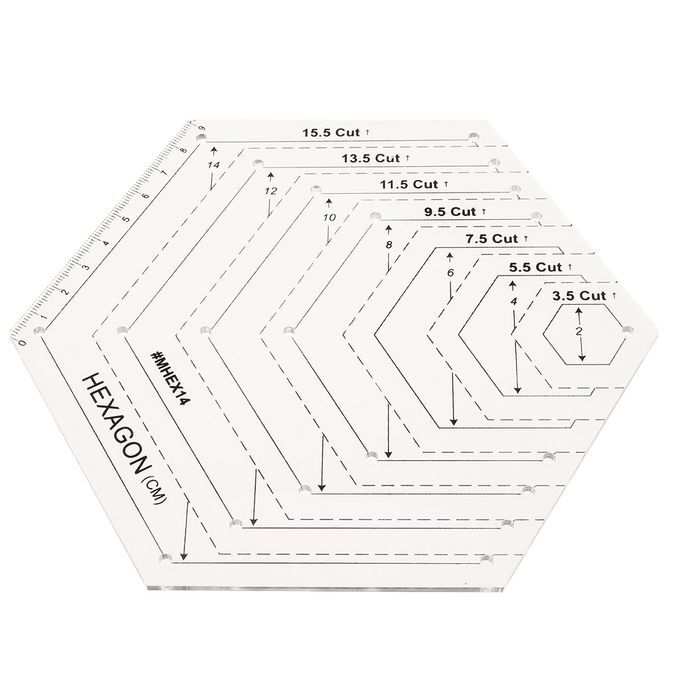 155 Cut Hexagon Shape Quilting Ruler Rotary  Template For DIY