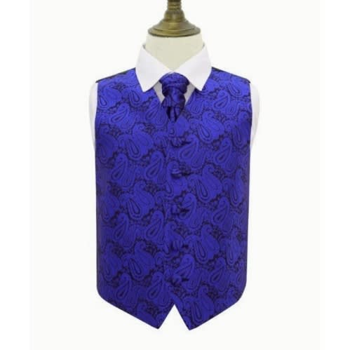 Paisley Floral Waistcoat With Hanky Set  - Purple
