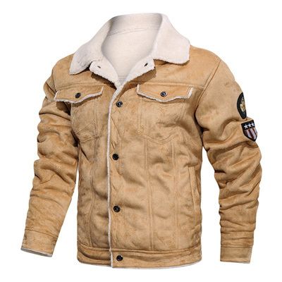 Mens Coats Retro Style Suede Leather Jacket