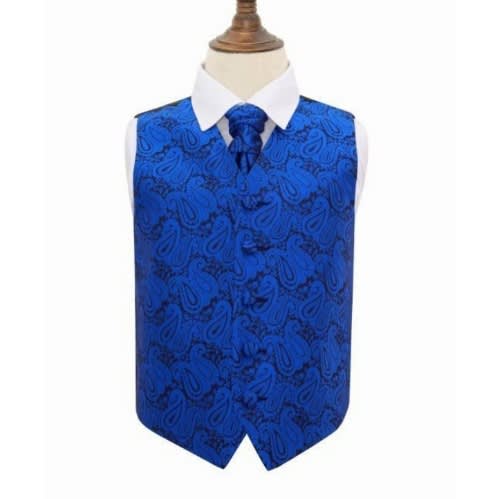 Men's Floral Waistcoat  - Blue