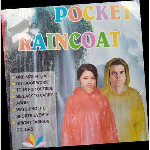 Pocket Transparent Raincoat *6pcs