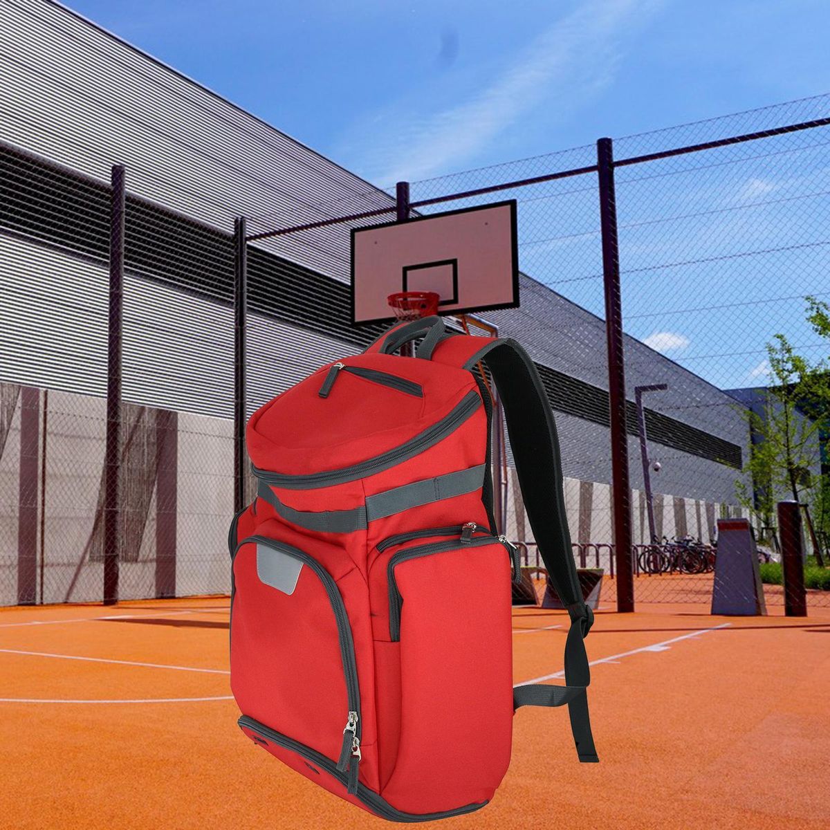 Basketball Soccer  Bag For Boys Girls Multi Purpose Red