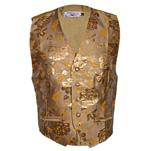 Four Buttoned Detailed Waistcoat - Gold & Yellow