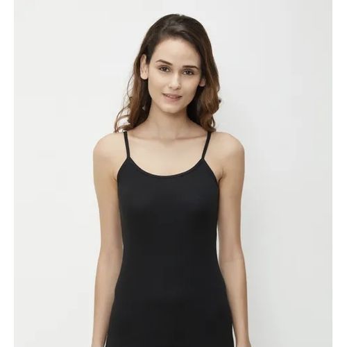 Ladies Tiny Hand Singlet Round Neck (Camisole) - Single 1 Black