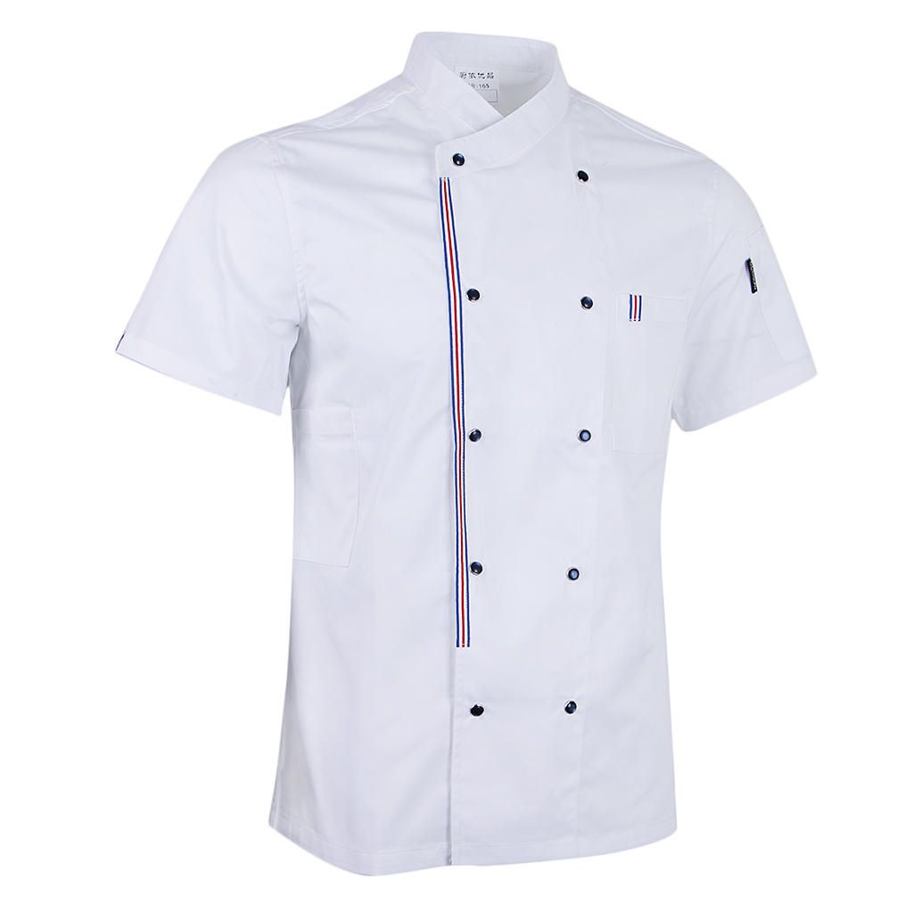 Unisex Summer Chef Coat Jacket Kitchen Chef Vest Uniform Apparel White