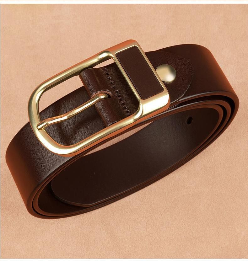 Men's High Quality Buckle Jeans Cowskin Casual Belts Business Waistband
