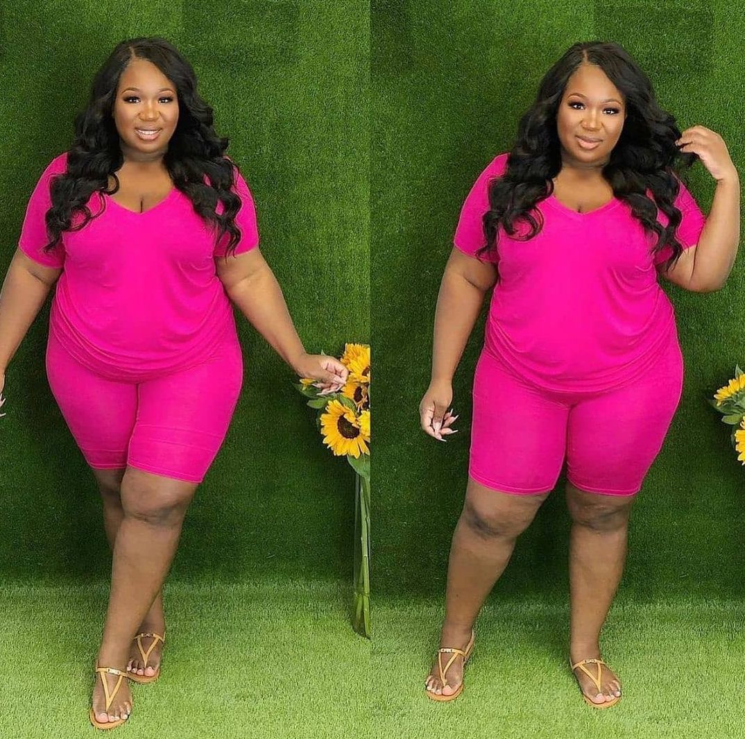 Pink V Neck Soft Cotton Two Piece Set