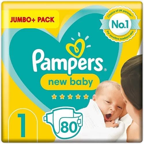 Baby-dry Diapers - Newborn Size 1 - 80 Count