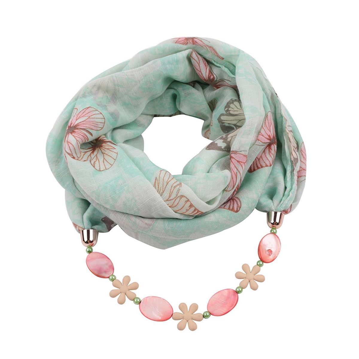 Women Multi-style Jewelry Pendant Necklace Chain-Light Blue