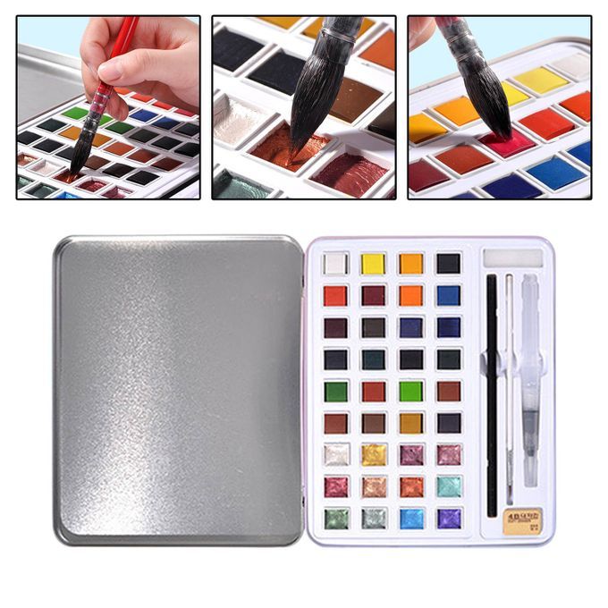 Pro Watercolor  Set  Pigment For 12 Pearlescent + 24