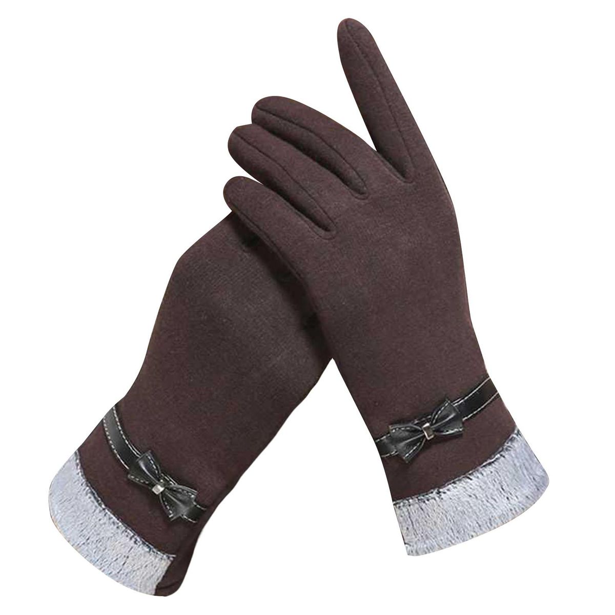 1 Pair Winter Fashion Grace Lady Coffee