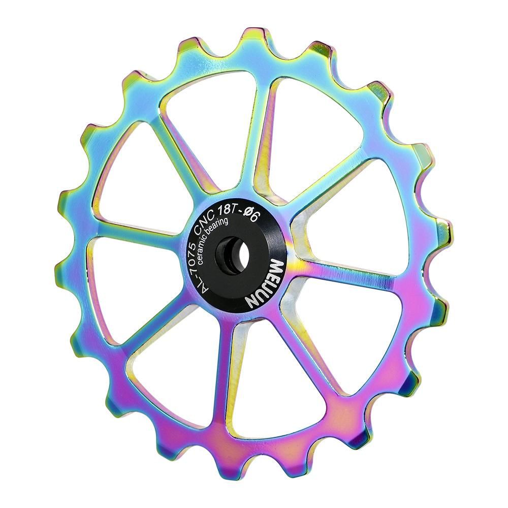 18T Bicycle Rear Derailleur Pulley Ceramic Bearing Jockey Wheel AL-7075 CNC Bike Guide Roller 4mm/5mm/6mm for Road Bike Mountain Bike BMX