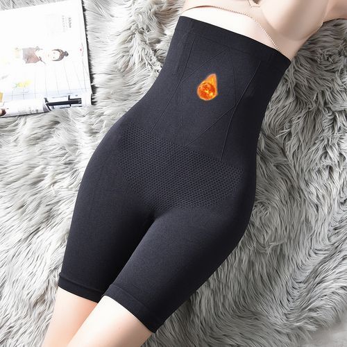 (Black-Quantum)Flarixa Plus Size Safety Shorts Shaping Shaper Underwear Seamless Women's Panties High Waist Flat Belly Boxers Spandex Shorts DOU
