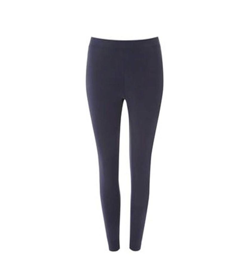 Blue Plain Ladies Leggings