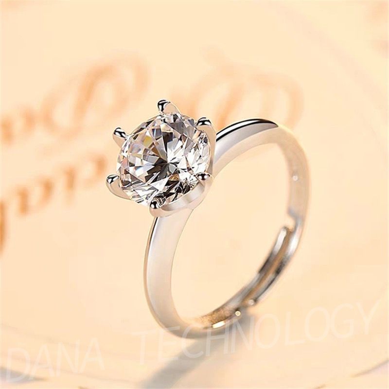 R005 Adjustable Charming Diamond-Like Wedding Engagement Ring