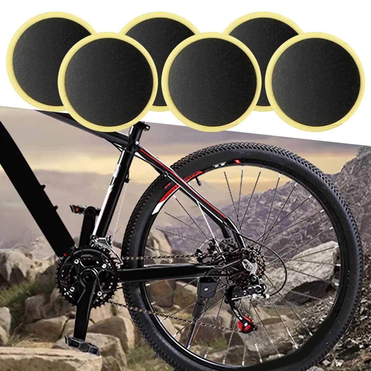6Pcs Tyre Tube Patches Strong Adhesive Tire Repair Patches