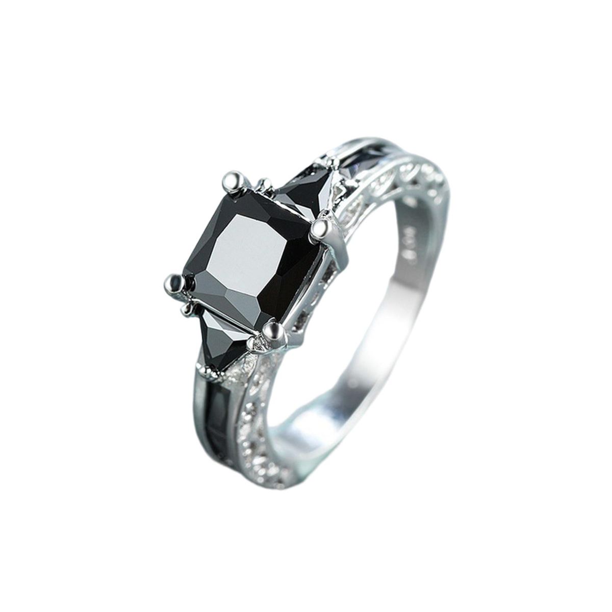 Finger Band Lady Promise Wedding Band Ring Black
