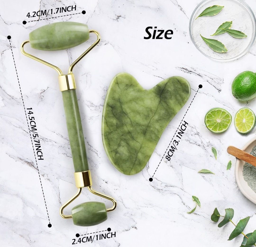 Jade Roller & Gua Sha Scraping Massage Tool (Anti-aging & Skin Firming ).