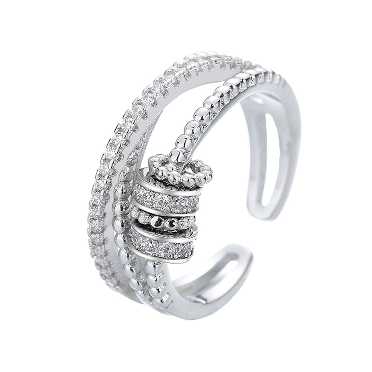 Women Ring Opening Good Luck Ring Platinum