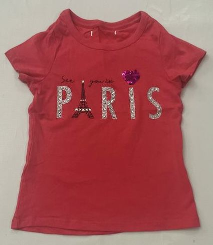 PARIS Girls Top - Coral Red