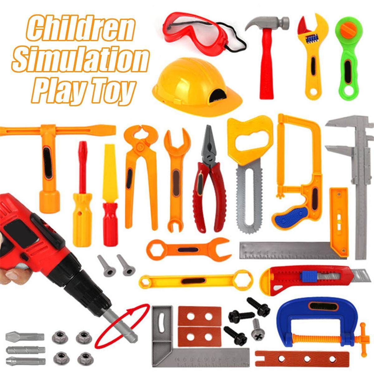 19/32/37 PCS Repair Tools Set Boy Kid Toys Craftsman Pretend Play Fixing Skill 19 Piece Set (OPP Bag)
