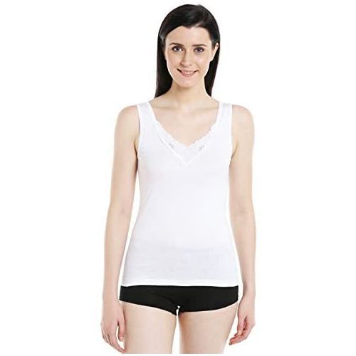 Ladies Singlet V Neck (Camisole) - Single 1 White