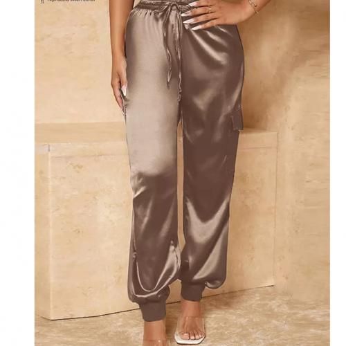 Brown Khaki Cargo Pant For Female Elasticated Waist Pant