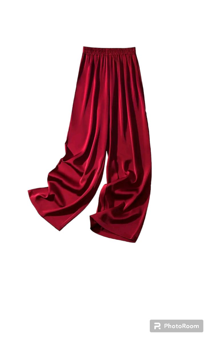 Wine Red Corporate Office Palazzo Pant Women Elastic Waist Pant