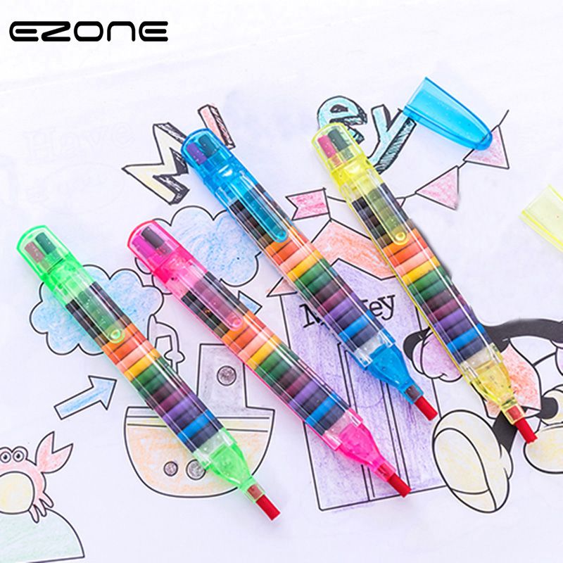 Ezone 1pcs Colorful 20 Colors Oil Paint Pen Cratons Stacker