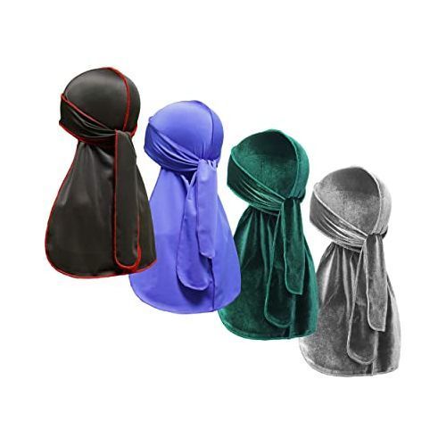 4in1 Velvet Quality Luxury Durag-Doo-Rags+Free Watch