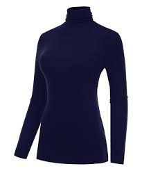 Turtle Neck Long Sleeve For Female - Navy Blue