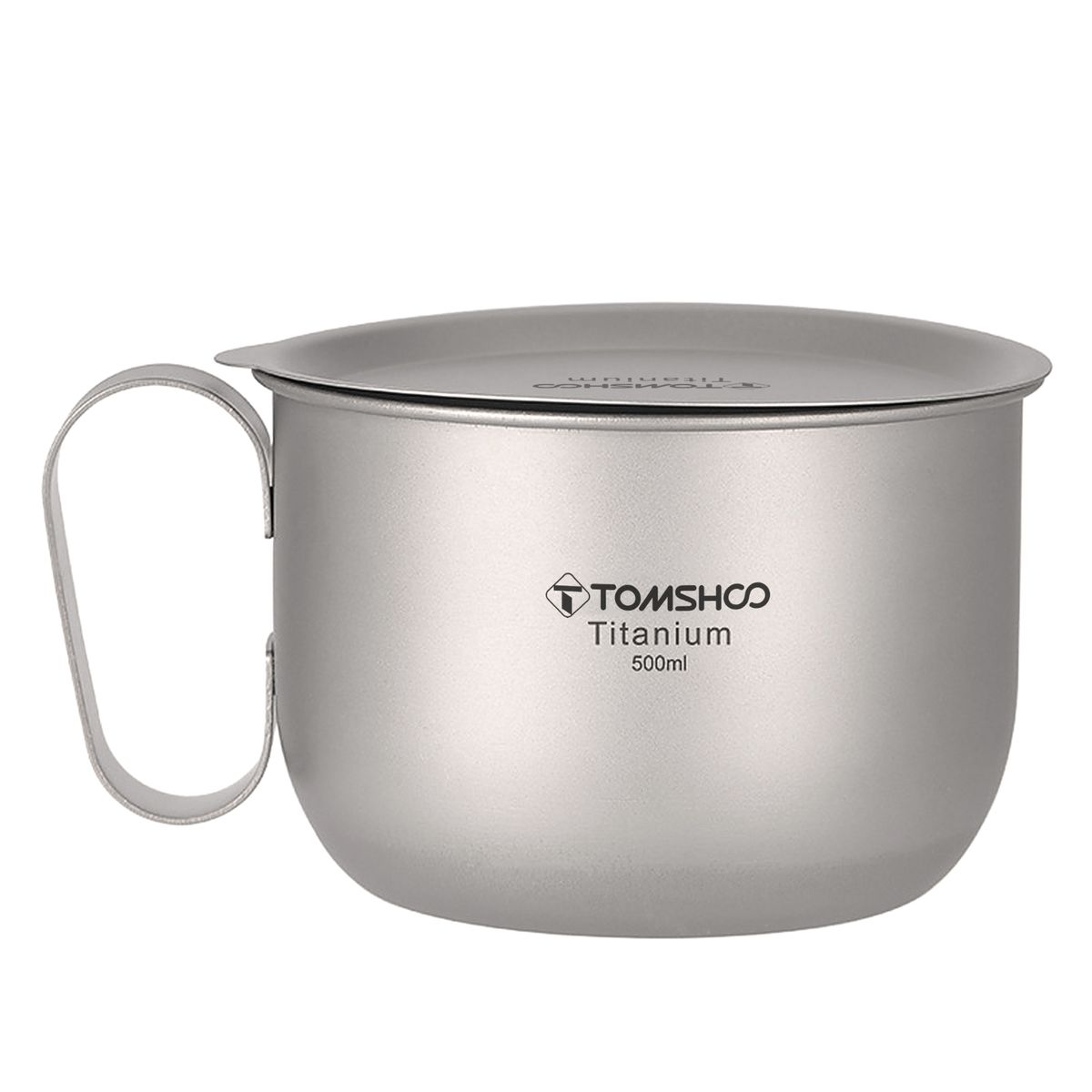 500ml Titanium Cup With Lid And Handle Camping Coffee Cup