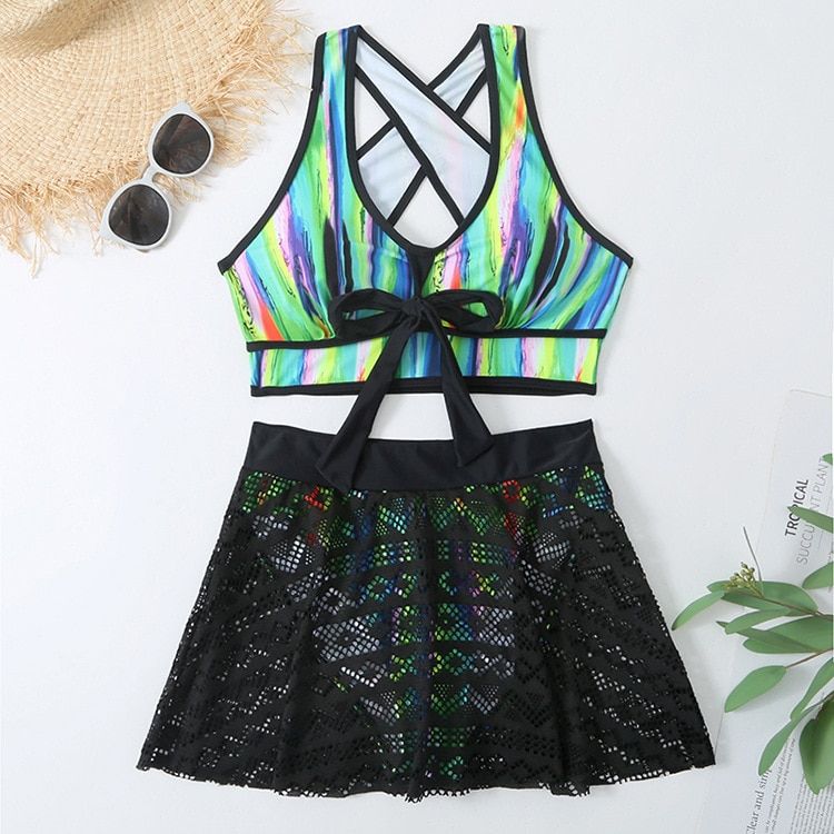 Two Pieces Swimsuit Women With Skirt High Waist Swimwear Female Push Up Bathing Suit Mayo Beach Wear Swimming ZDN2267-CT